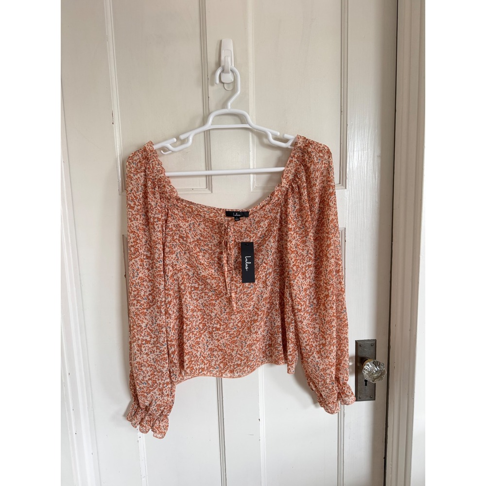 NWT Lulus‎ rust pink floral blouse size large